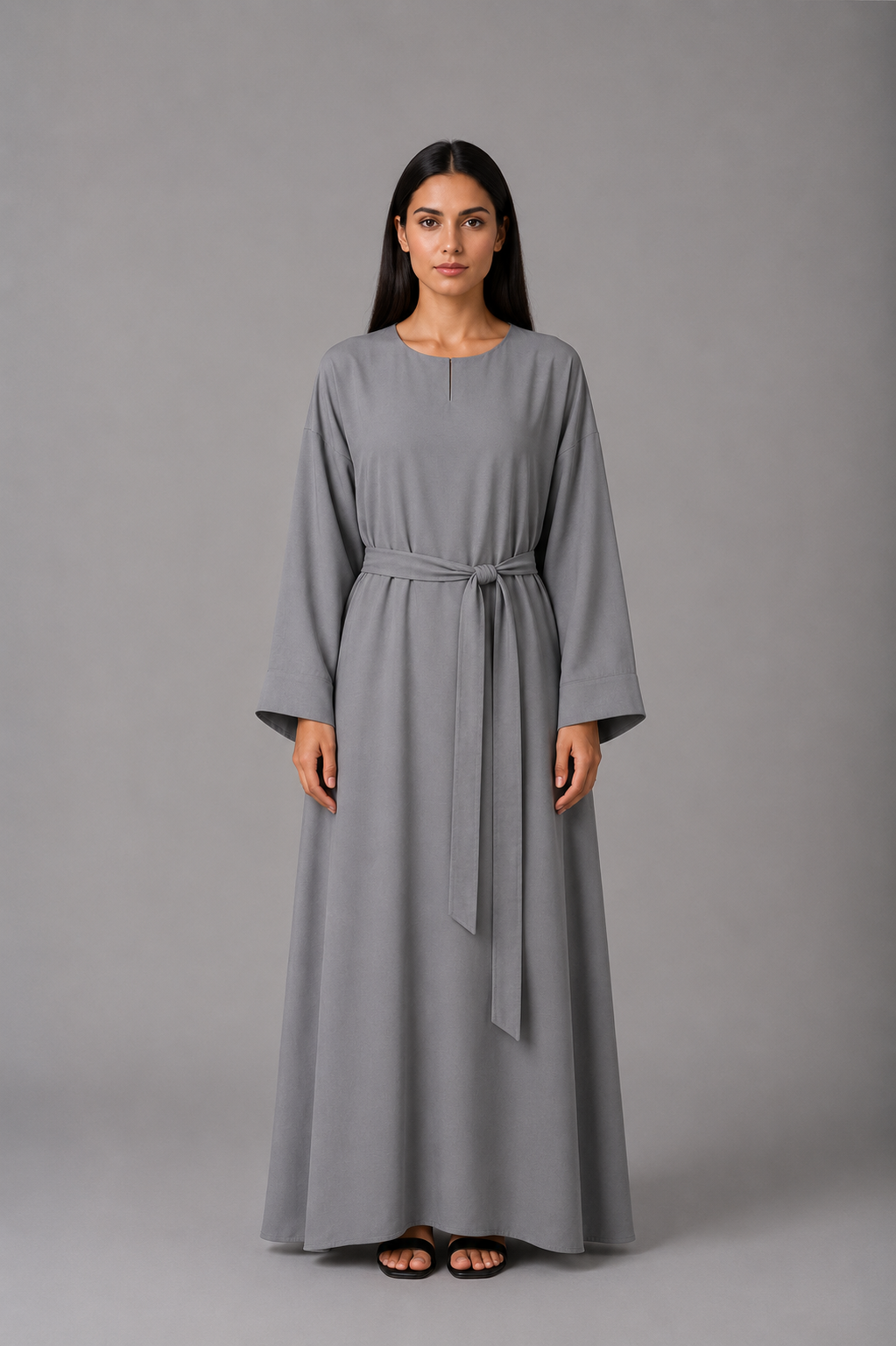 Charcoal Grey Classic Abaya