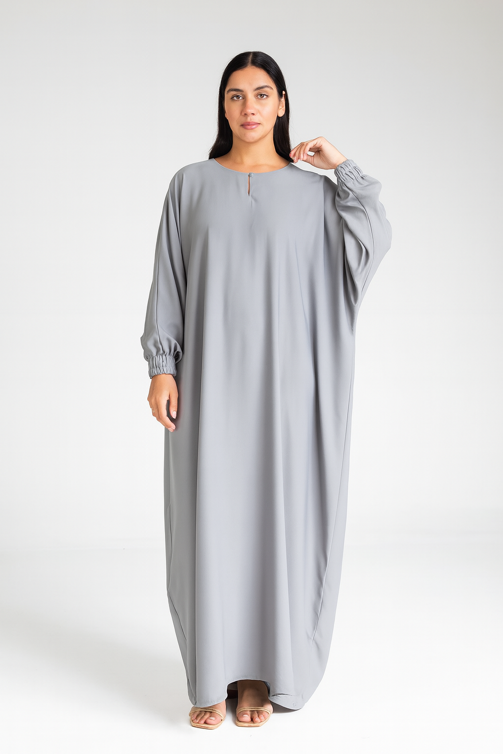 Grey Farasha Zoom Abaya