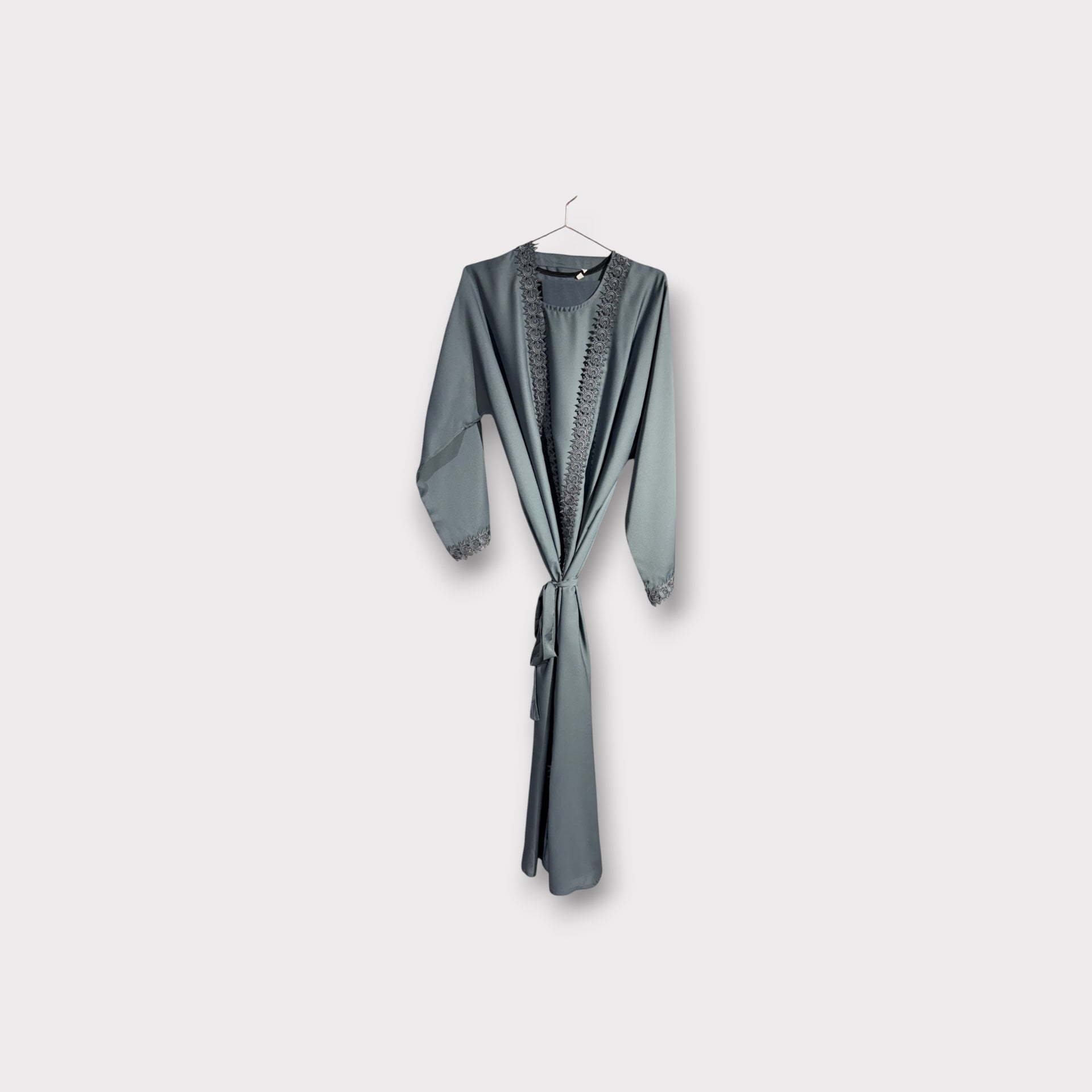 Grey Embroidery Abaya
