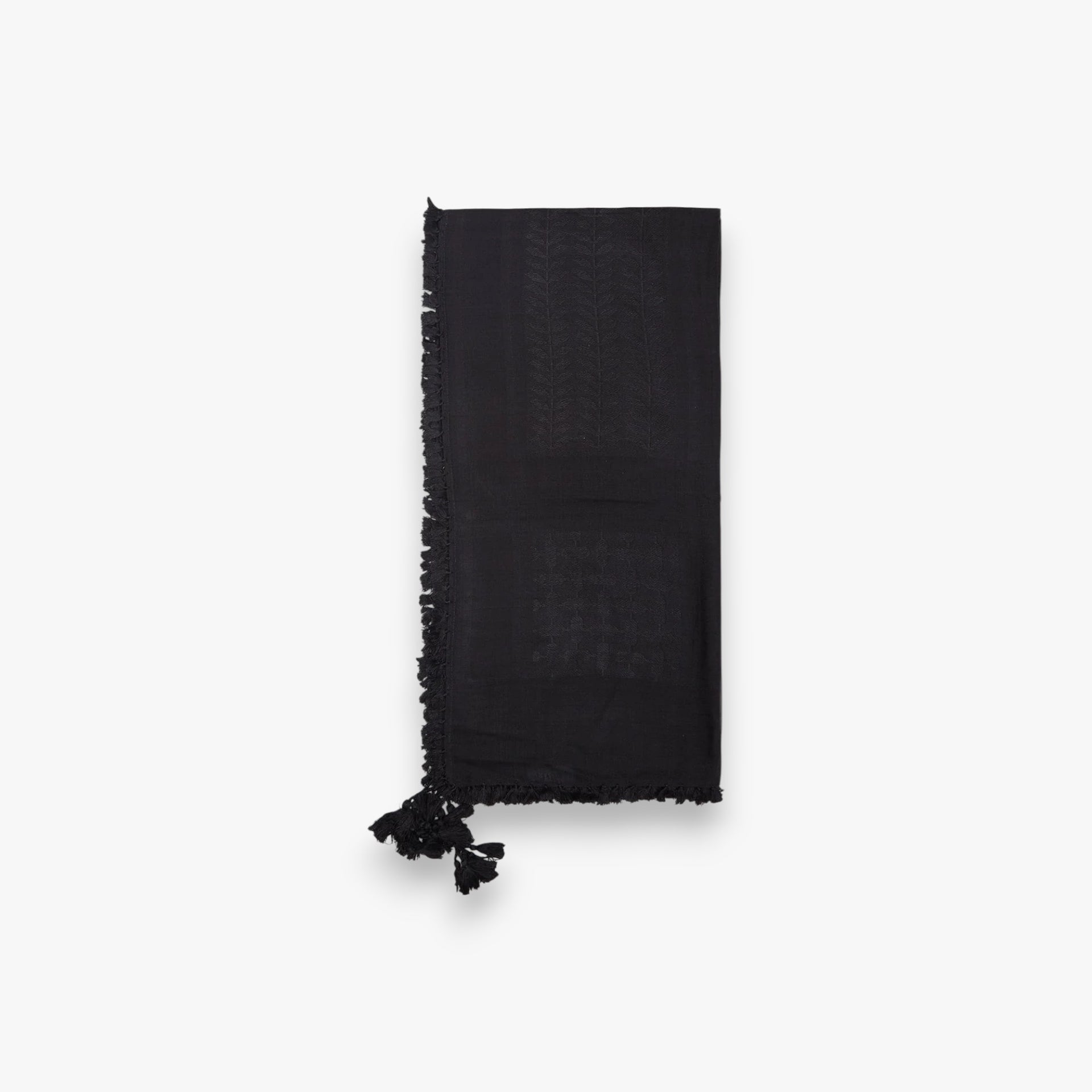 Jet Black Bamboo Keffiyeh Scarf