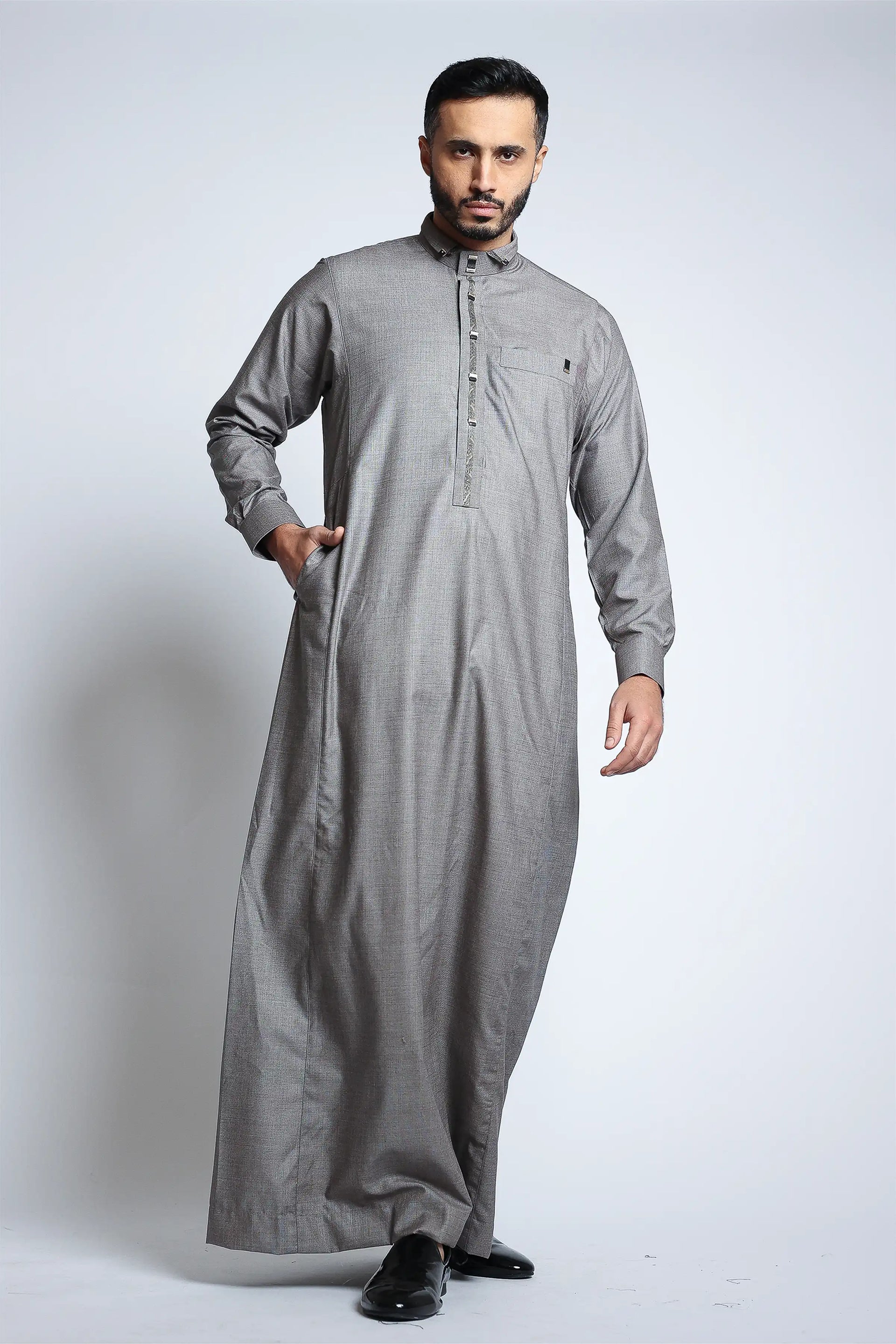 J133 Gray Premium Thobe