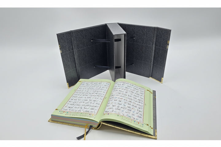 Open book with text on a white background