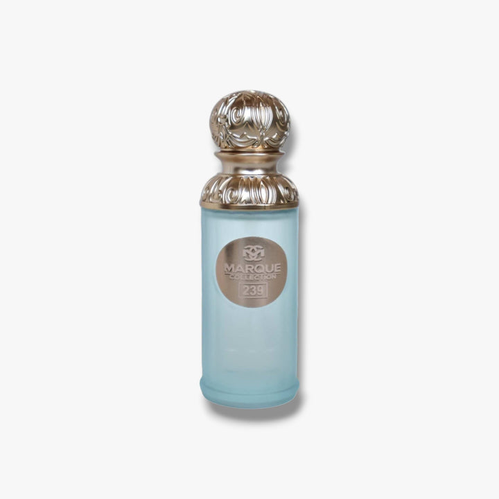 Dupe perfume of Imperial Valley Perfume bottle with decorative cap on a light blue background