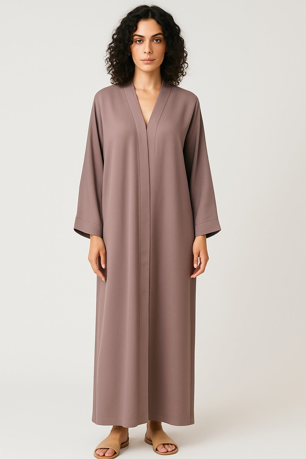 Mauve Open Abaya
