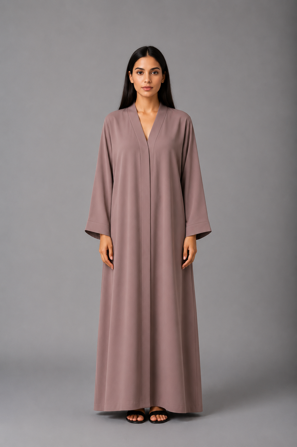 Mauve Open Abaya