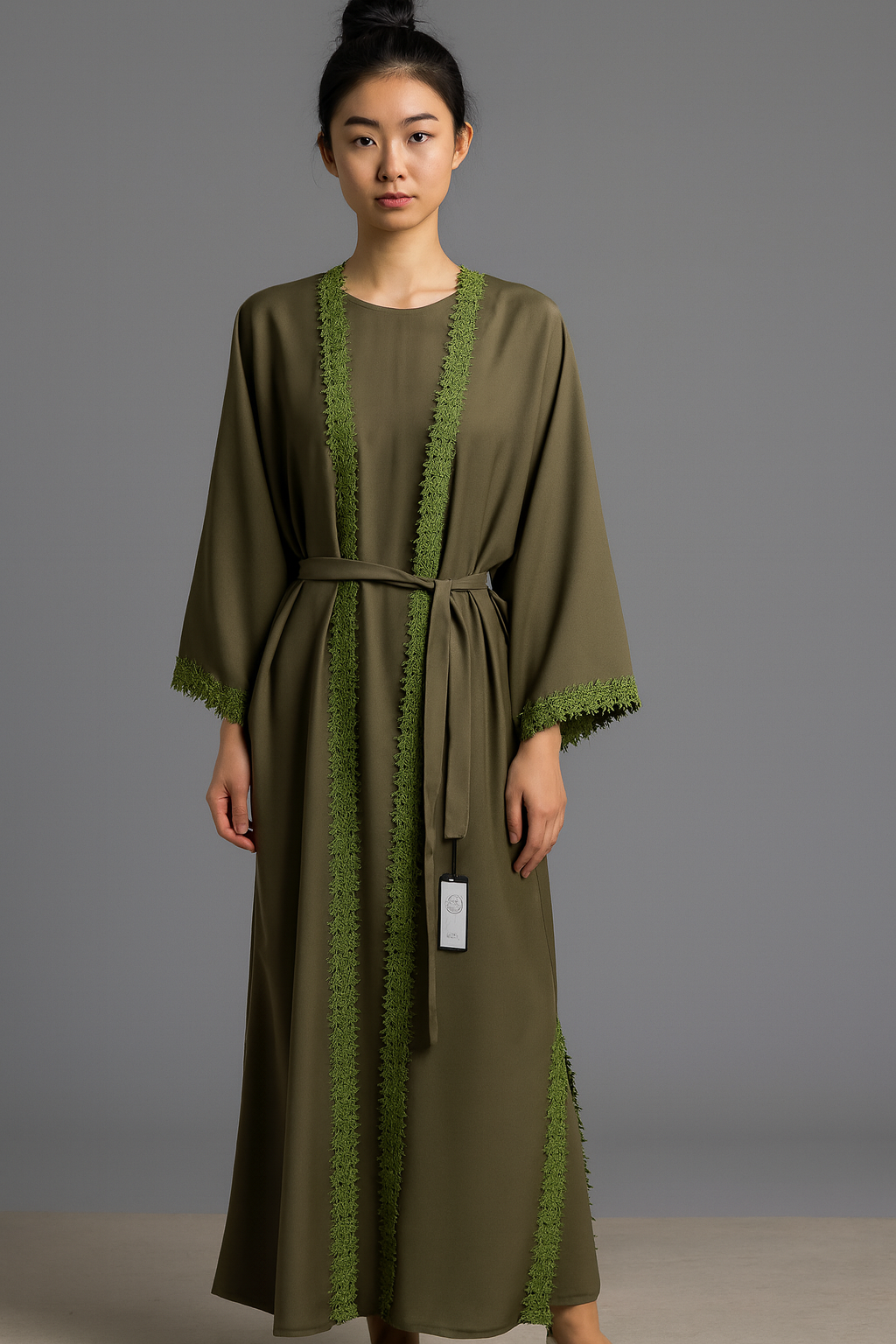 Army Green Embroidery Abaya