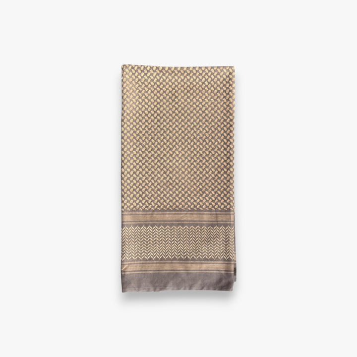 Patterned fabric with geometric design on a white background