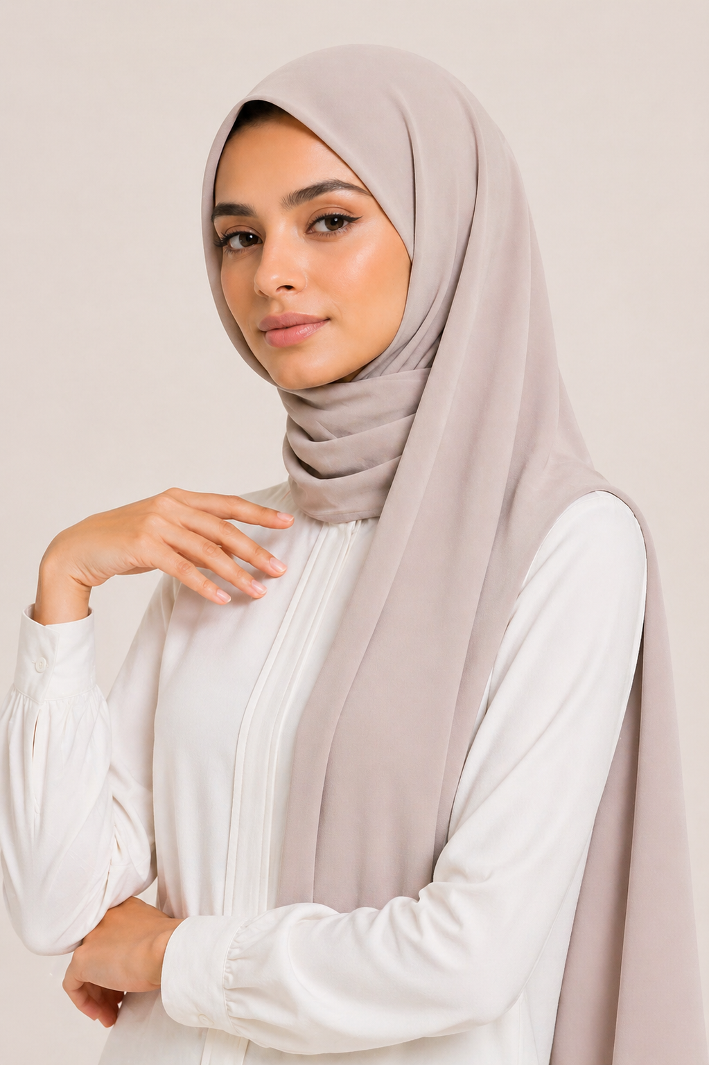 Chiffon Scarf | Powder Taupe