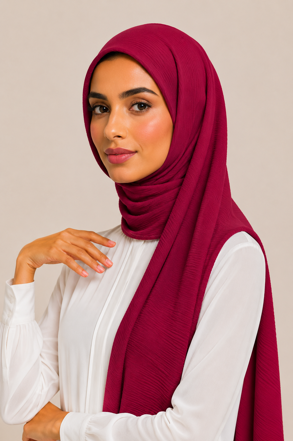 Crinkled Chiffon Scarf | Royal Berry