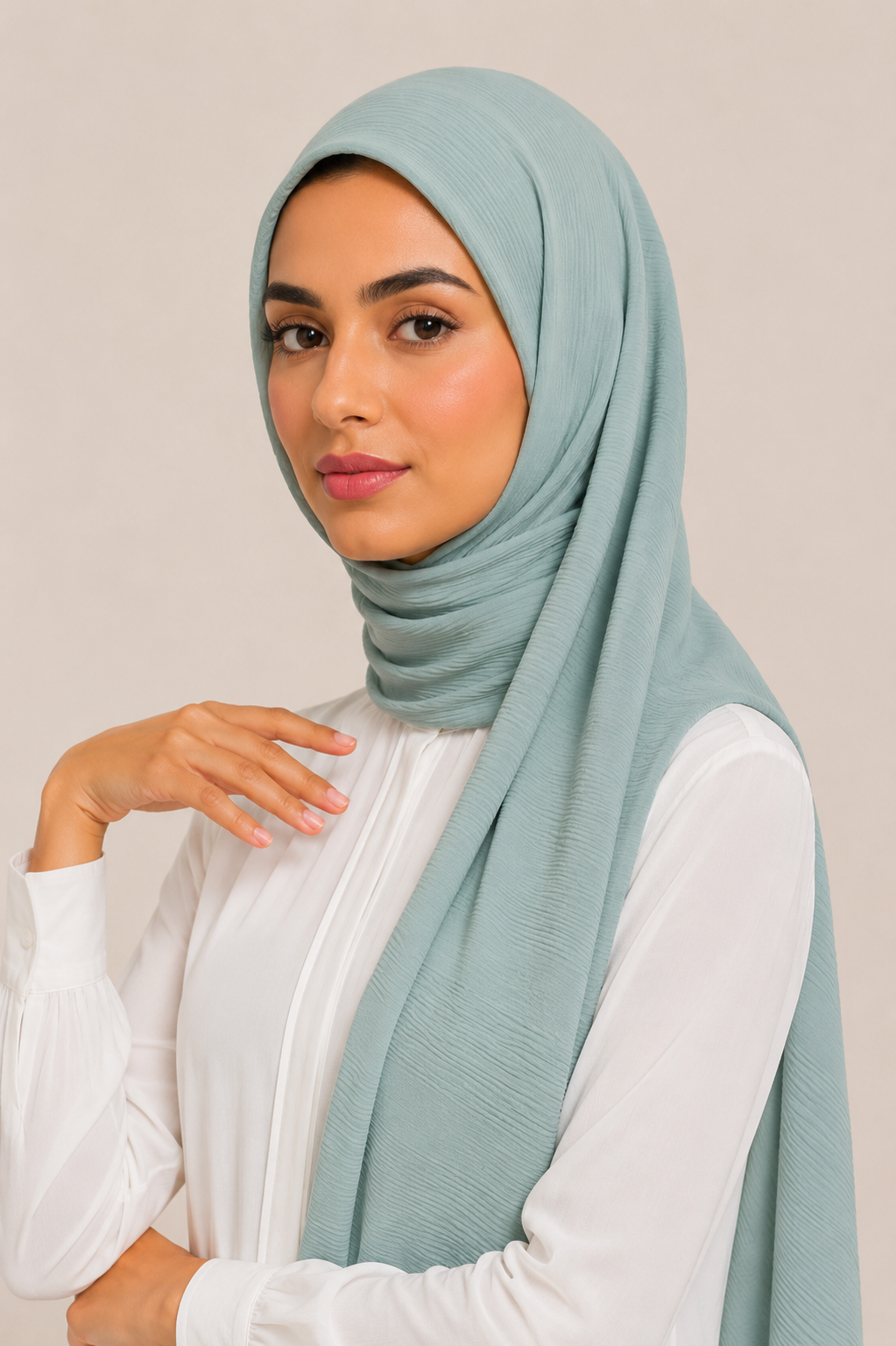 Crinkled Chiffon Scarf | Sage Breeze