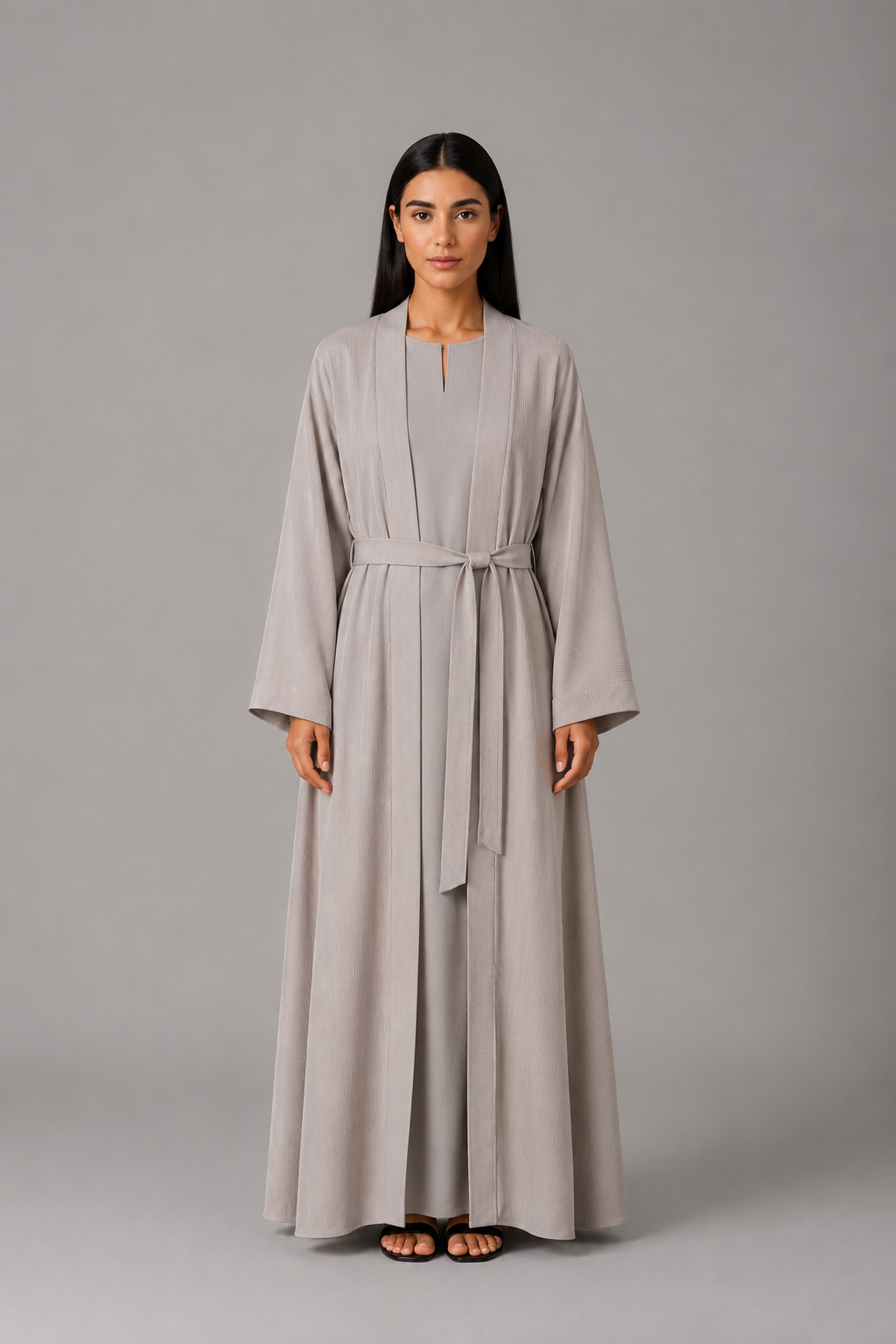 Stone Open Abaya