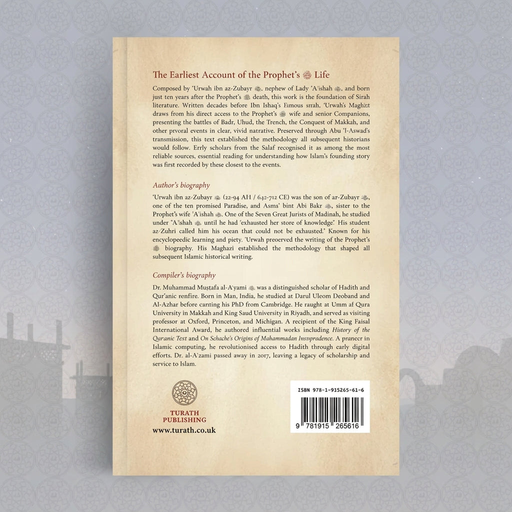 The back cover of a book titled 'The Earliest Account of the Prophet's Life' by Dr. Muhammad bin Abdulrahman, published by Titeube Publishing.