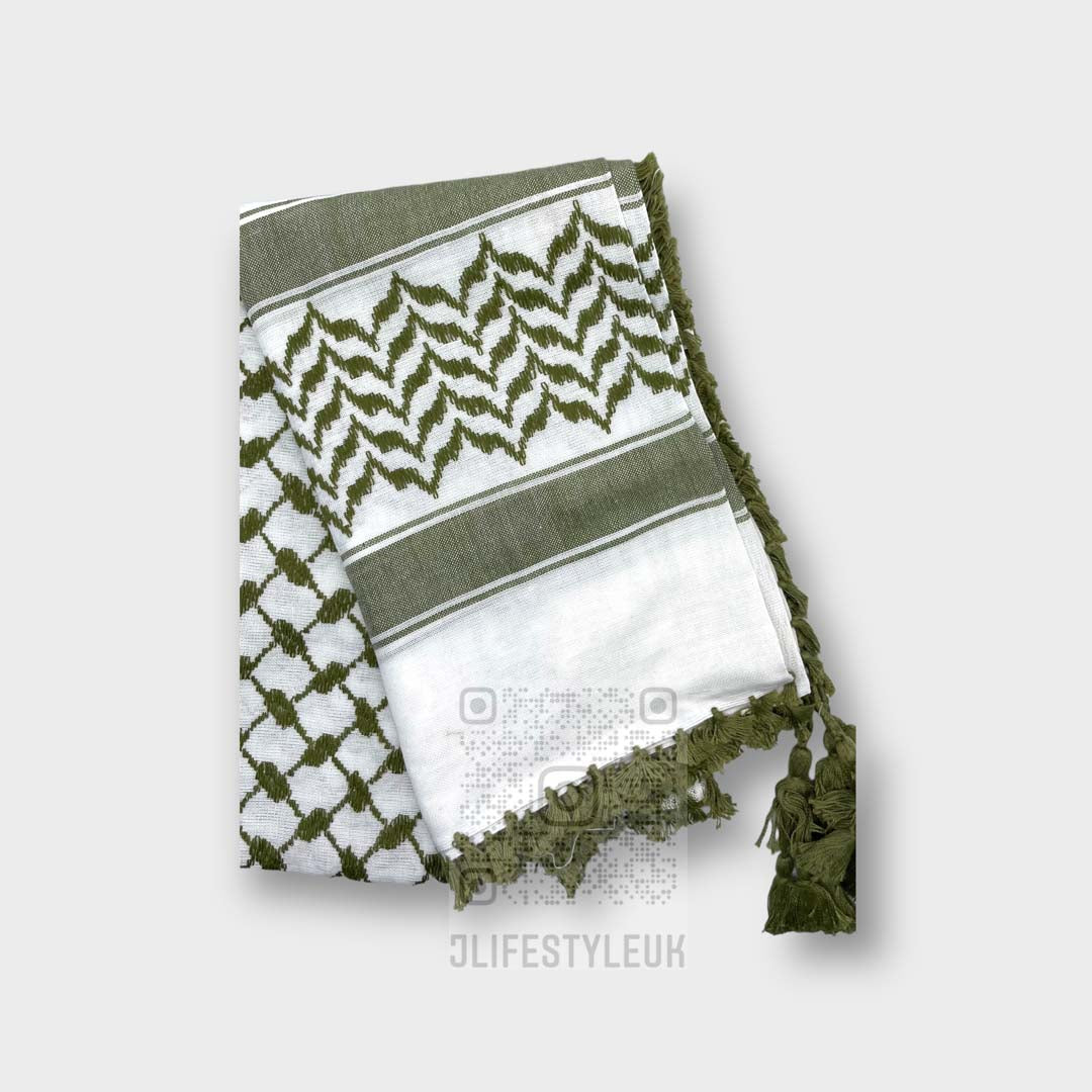 Arab White|Olive Shemagh