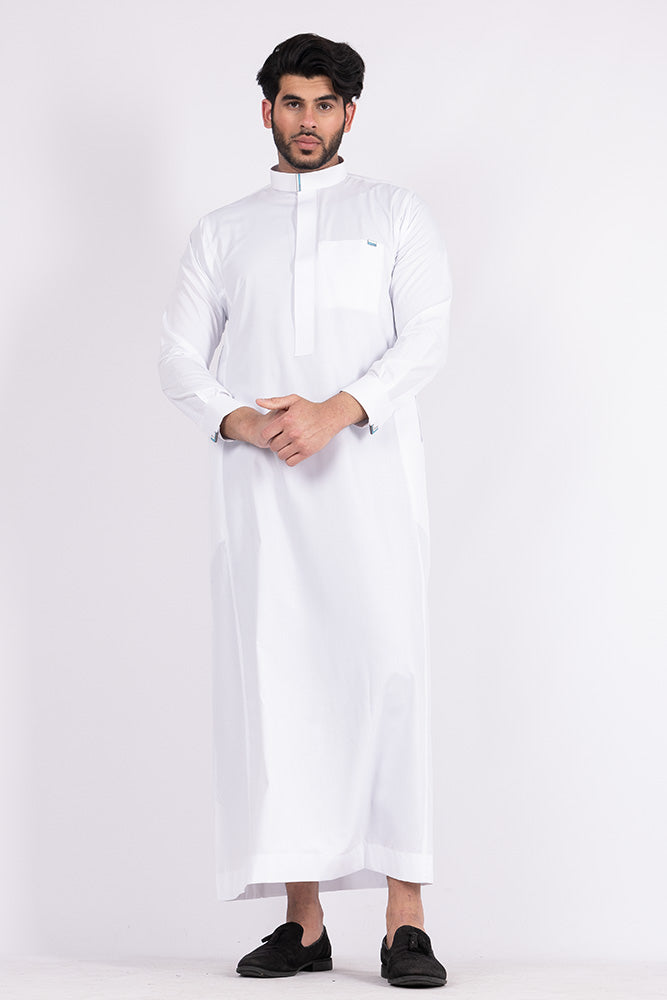 Premium White Buckle Thobe