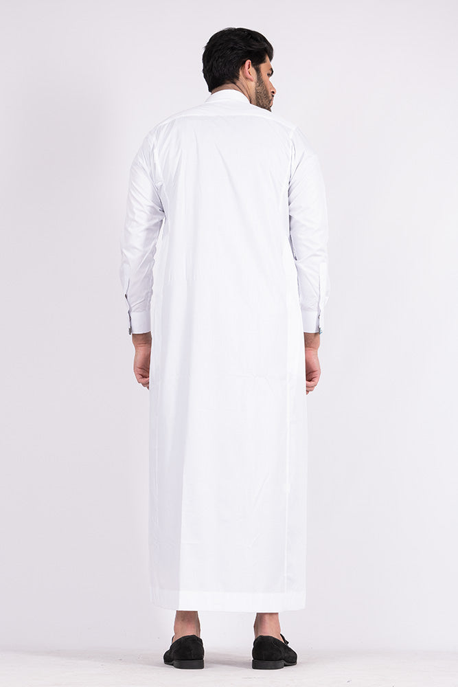Premium White Buckle Thobe