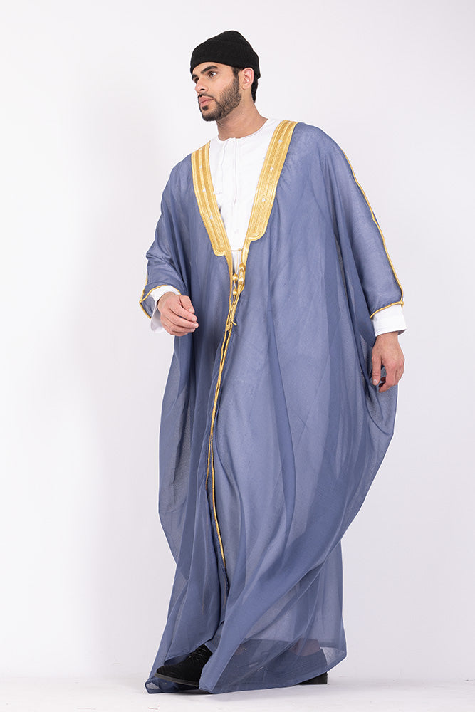 Light Blue Grey Arab Bisht