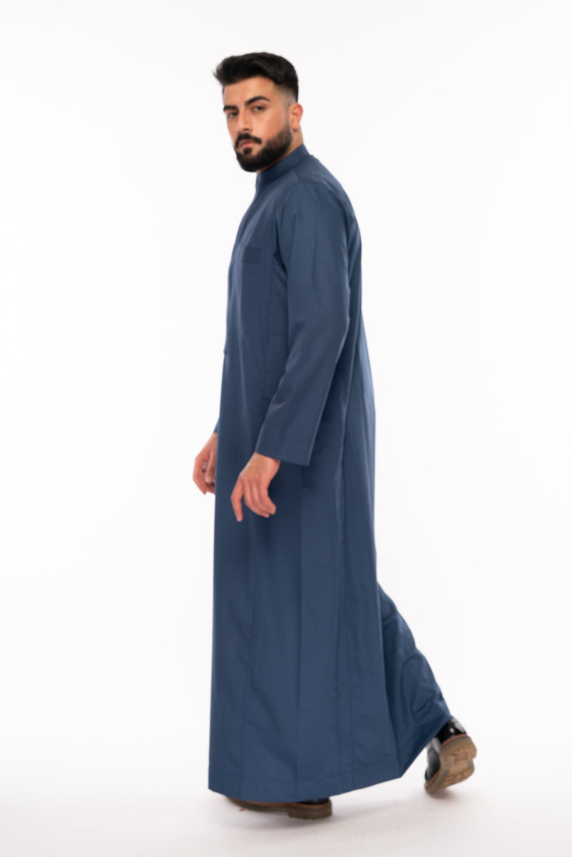 Square Embroidery Thobe (Navy)