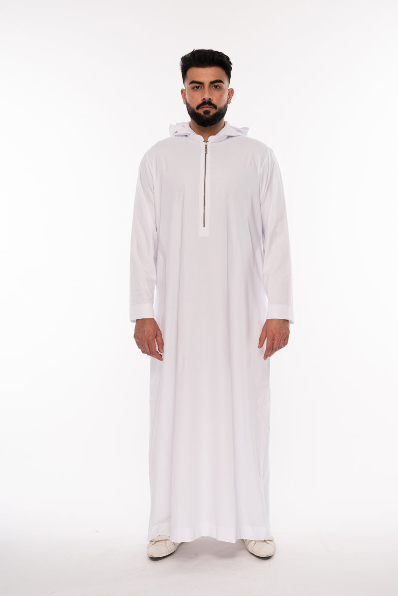 White Adult Hooded Jubbah