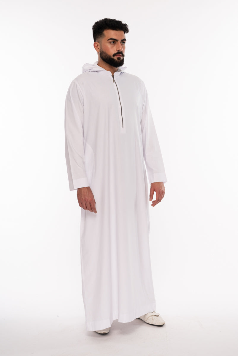 White Adult Hooded Jubbah