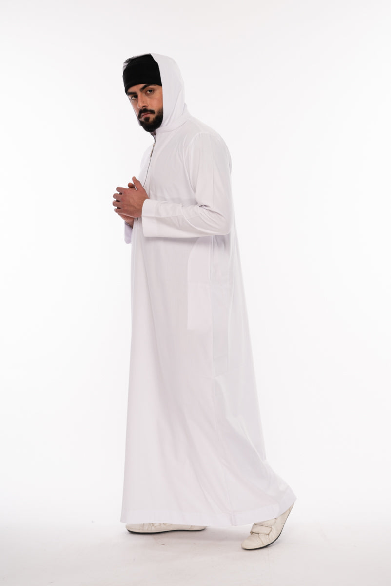 White Adult Hooded Jubbah