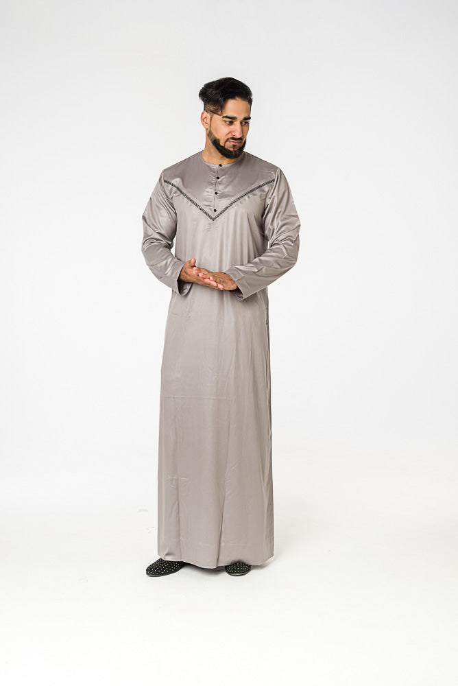 Grey Mens Omani Kandura - jubbascom