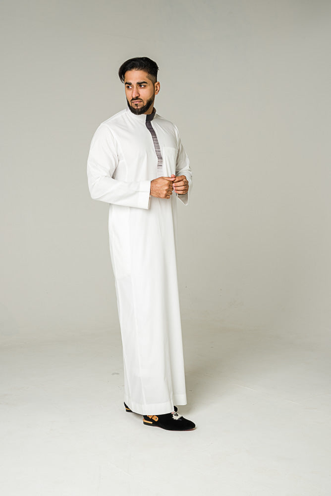 Faded Collar Mens Thobe - jubbas.com