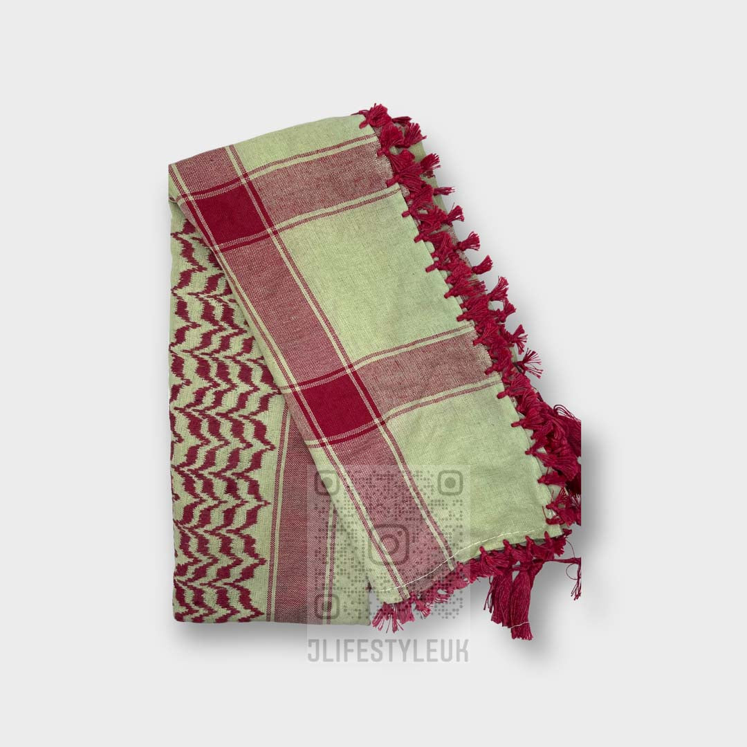 Mint|Maroon Shemagh