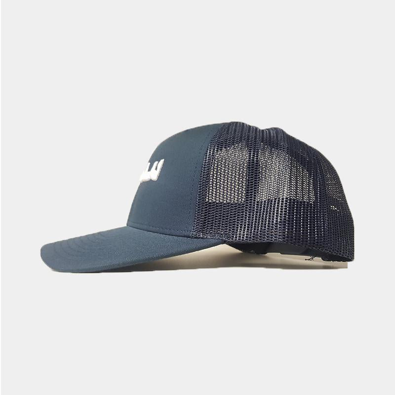 White On Navy Salam/Peace Arabic Cap - jubbas.com