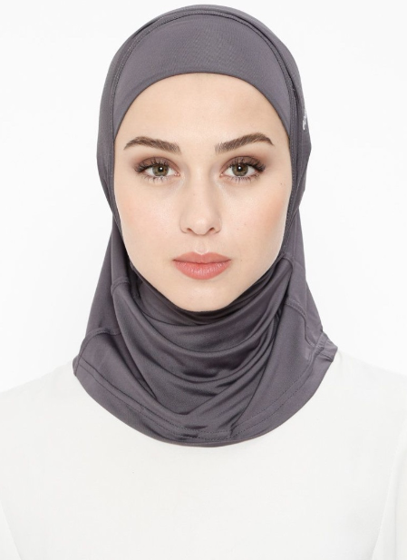 Grey Sports Hijab - jubbascom