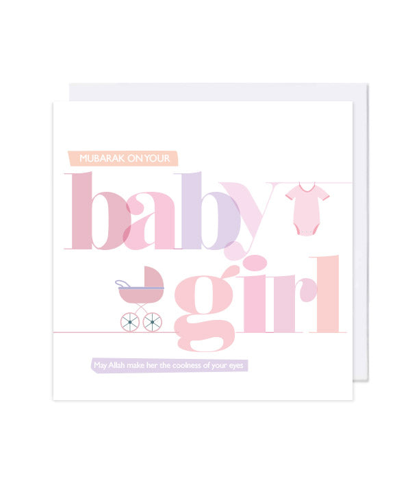 Baby Girl New Born Card - jubbas.com