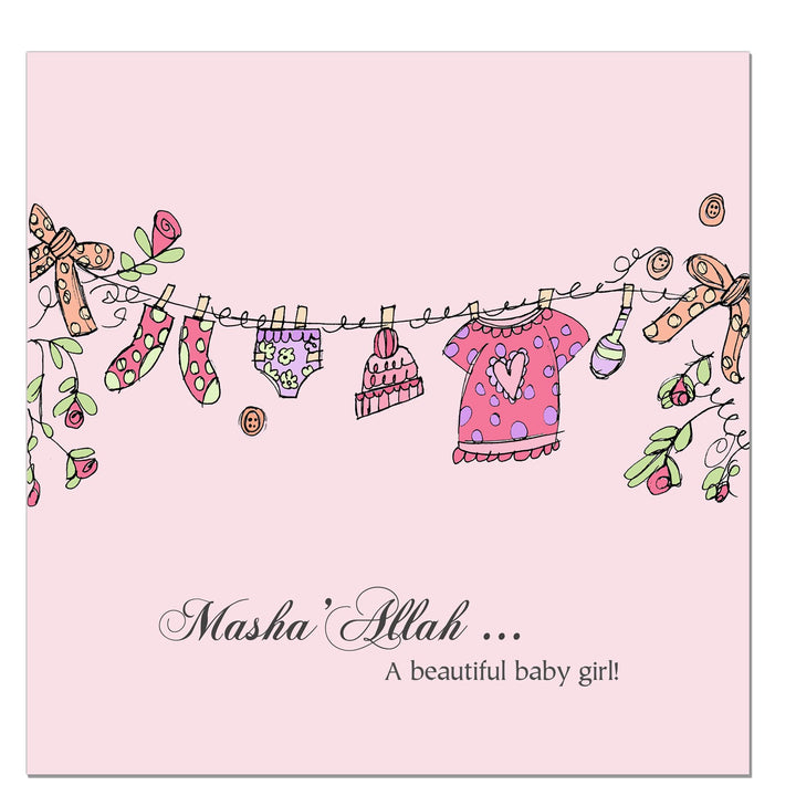 Baby Girl Card | Pink - jubbas.com
