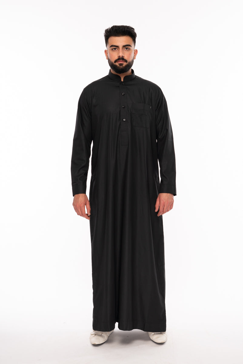 Black Collar Arab Jubbah - jubbas.com
