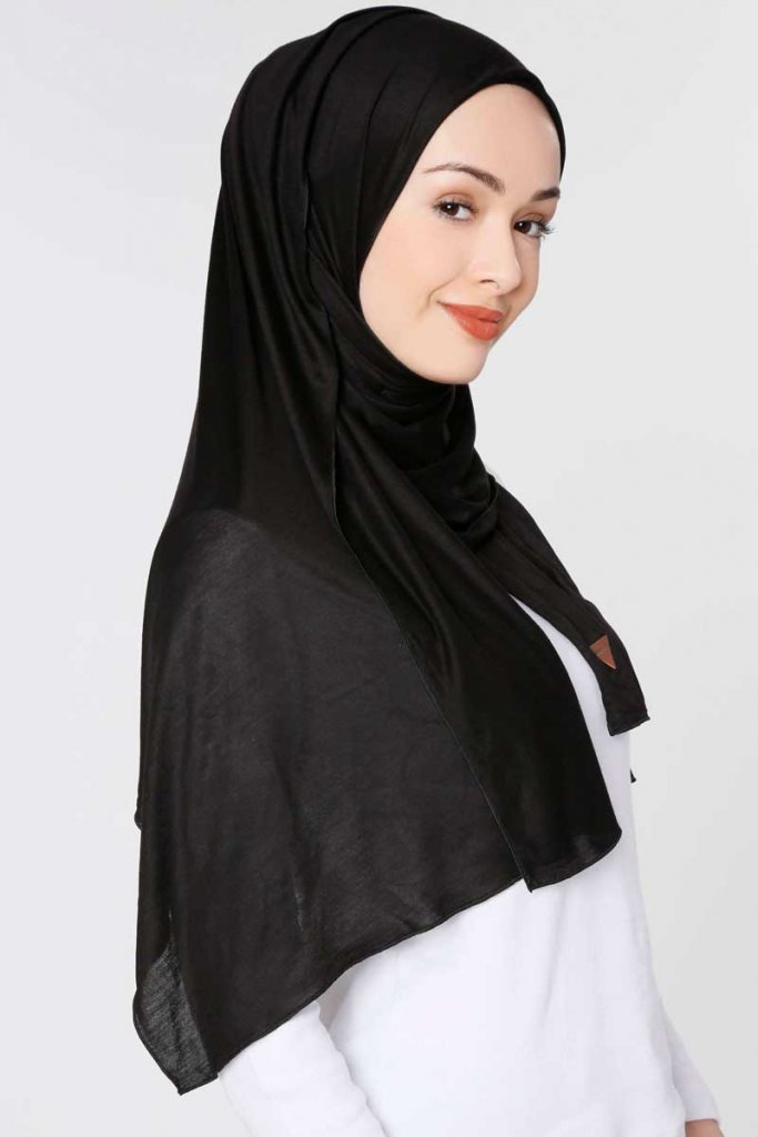 Black Jersey Hijab - jubbas.com