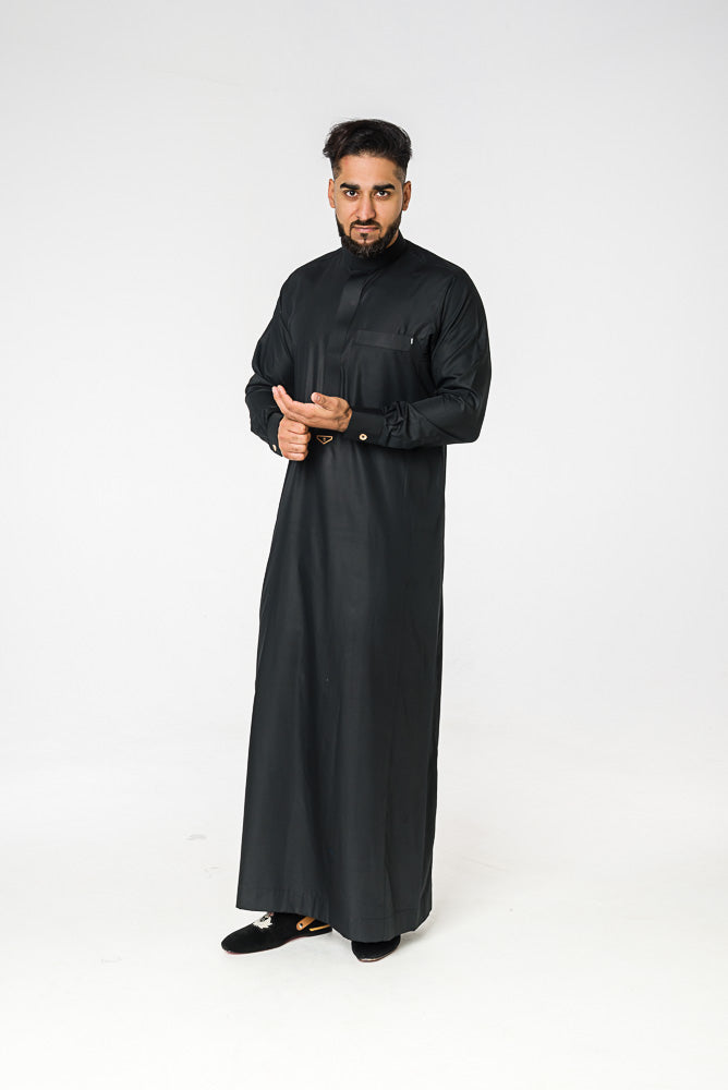 Black Luxury Smart Thobe - jubbas.com
