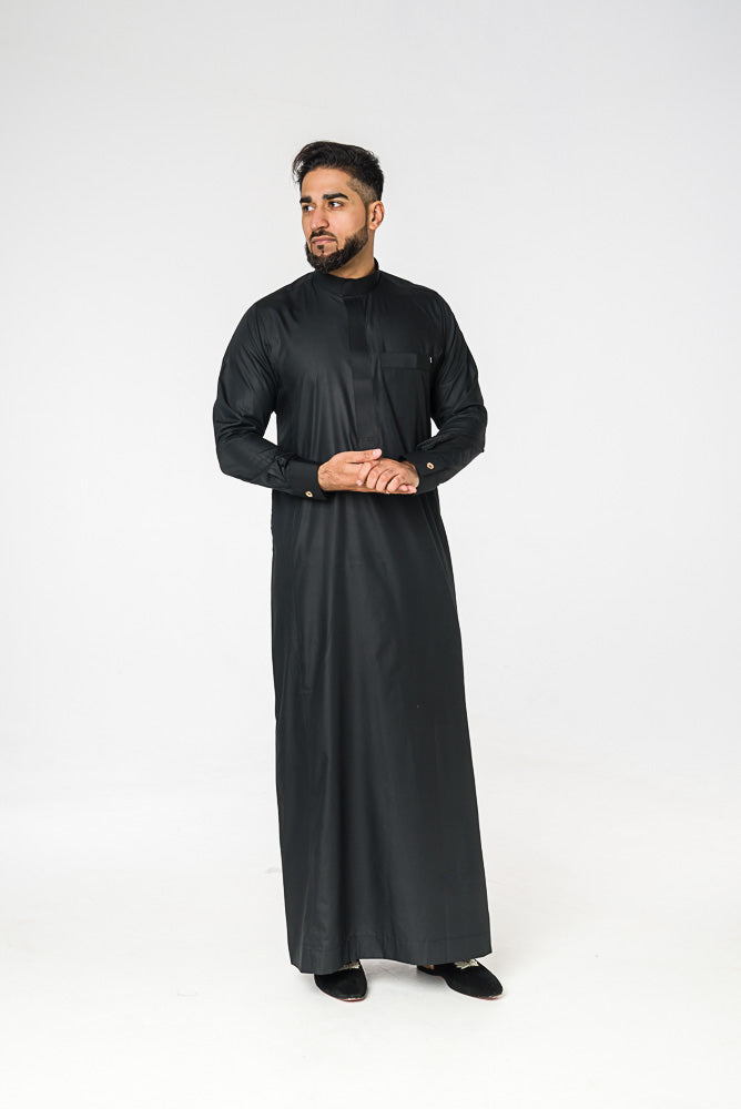 Black Luxury Smart Thobe - jubbas.com
