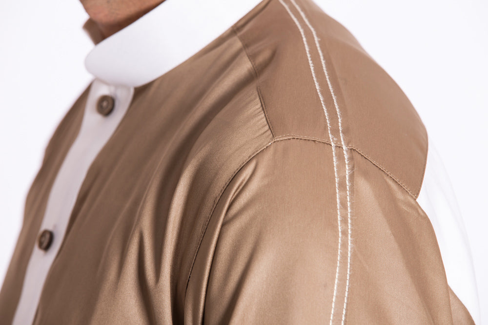 Cream Gold Patch Jubba - JLifestyle Store