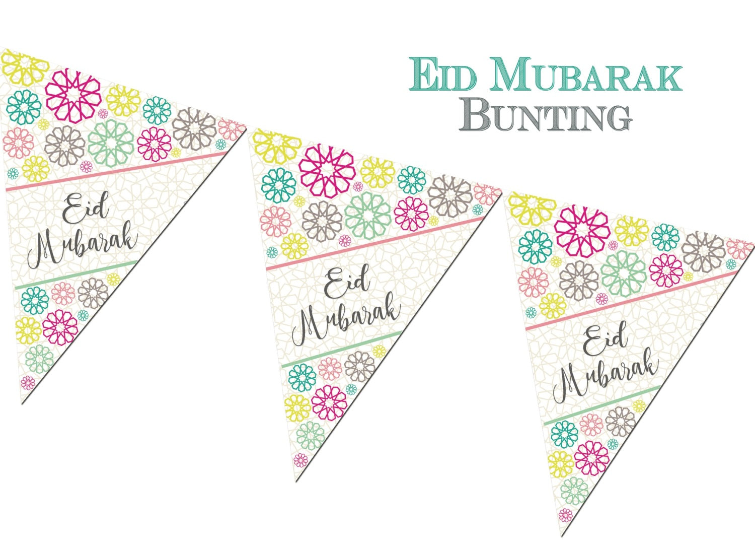 Eid Mubarak Bunting - Geo - jubbas.com