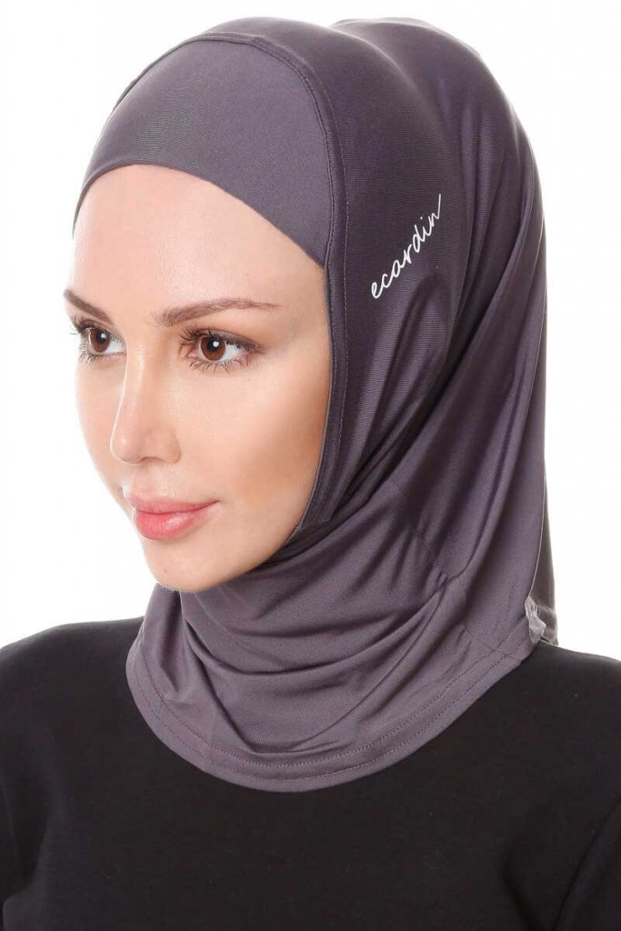 Grey Sports Hijab - jubbascom