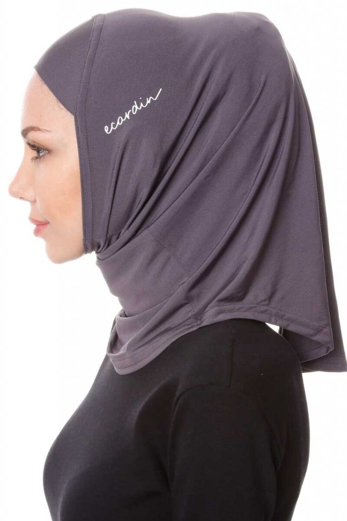Grey Sports Hijab - jubbascom