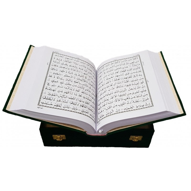 Quran In Velvet Coated Gift Box [Large Size] - jubbas.com