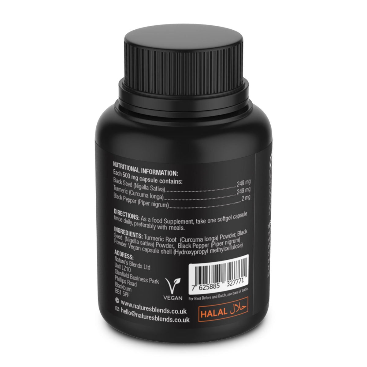 Black Seed &amp; Turmeric Vegan Capsules - jubbas.com