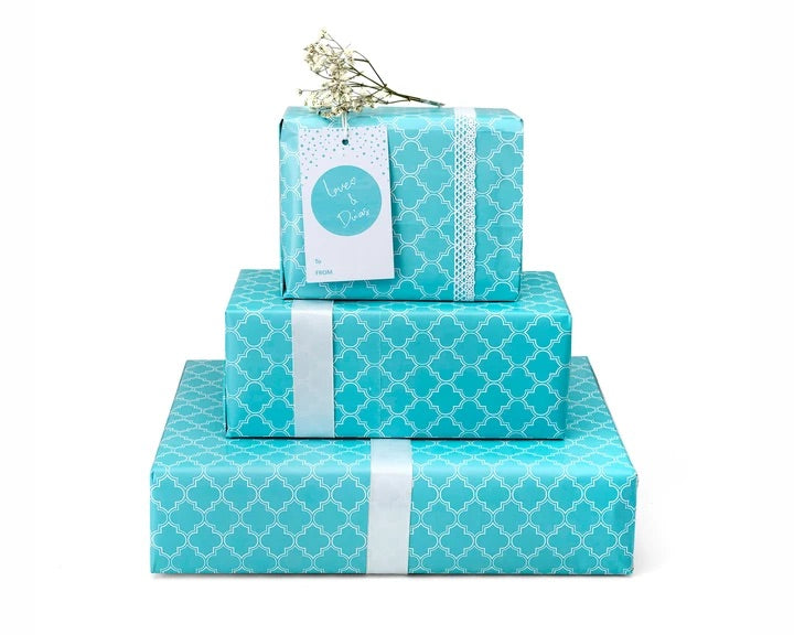 Love &amp; Du&#39;as Gift Wrap- Aqua