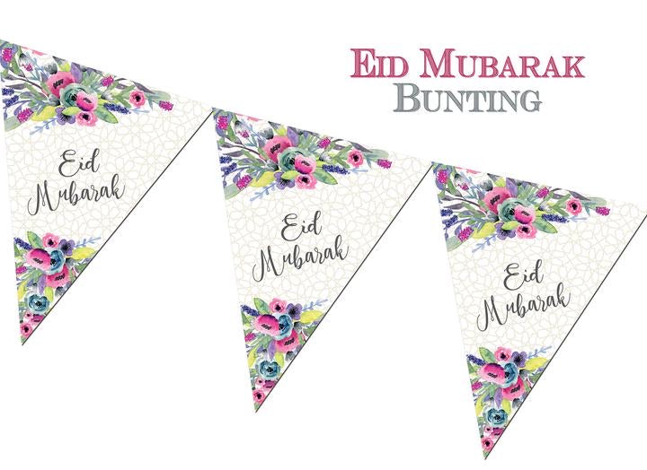 Eid Mubarak Bunting - "Watercolour" - jubbas.com