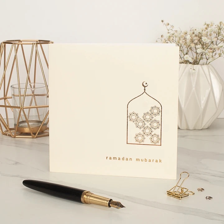 Gold Foiled Ramadan Card- Cream