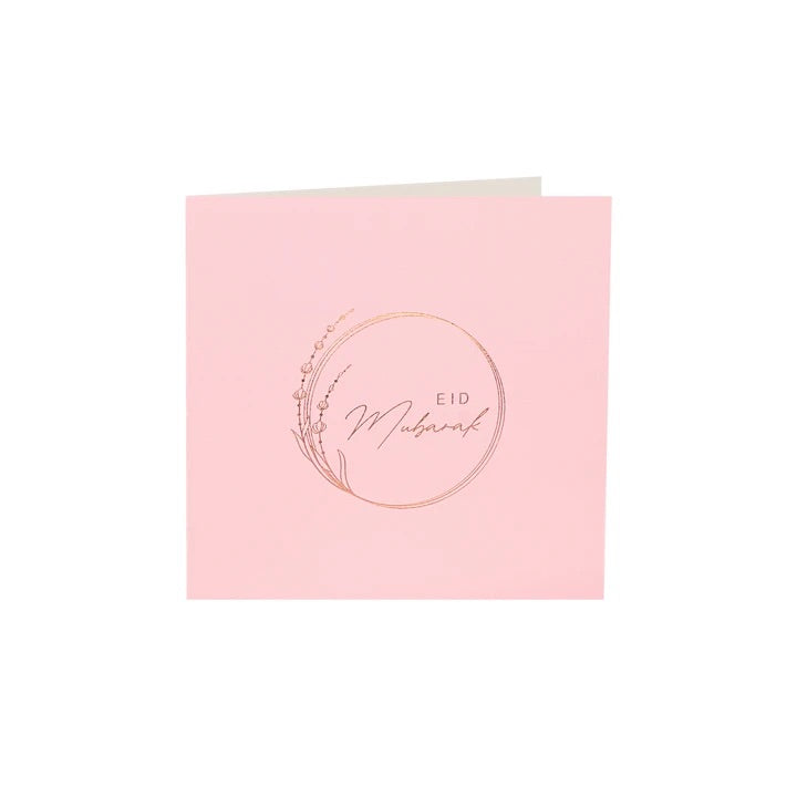Gold Foiled Eid Card- Blush Pink