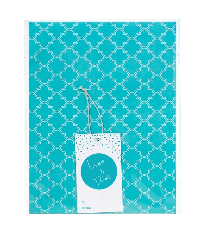 Love &amp; Du&#39;as Gift Wrap- Aqua