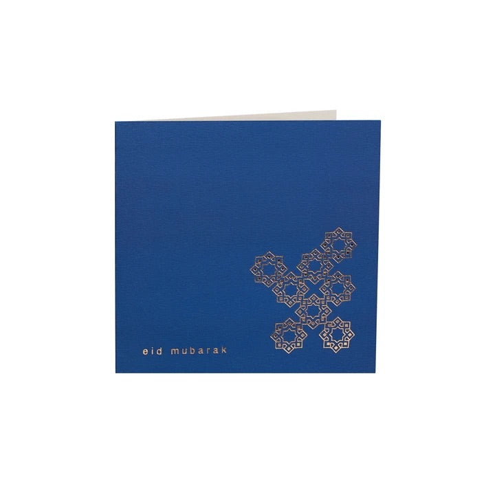 Gold Foiled Eid Card- Cobalt Blue