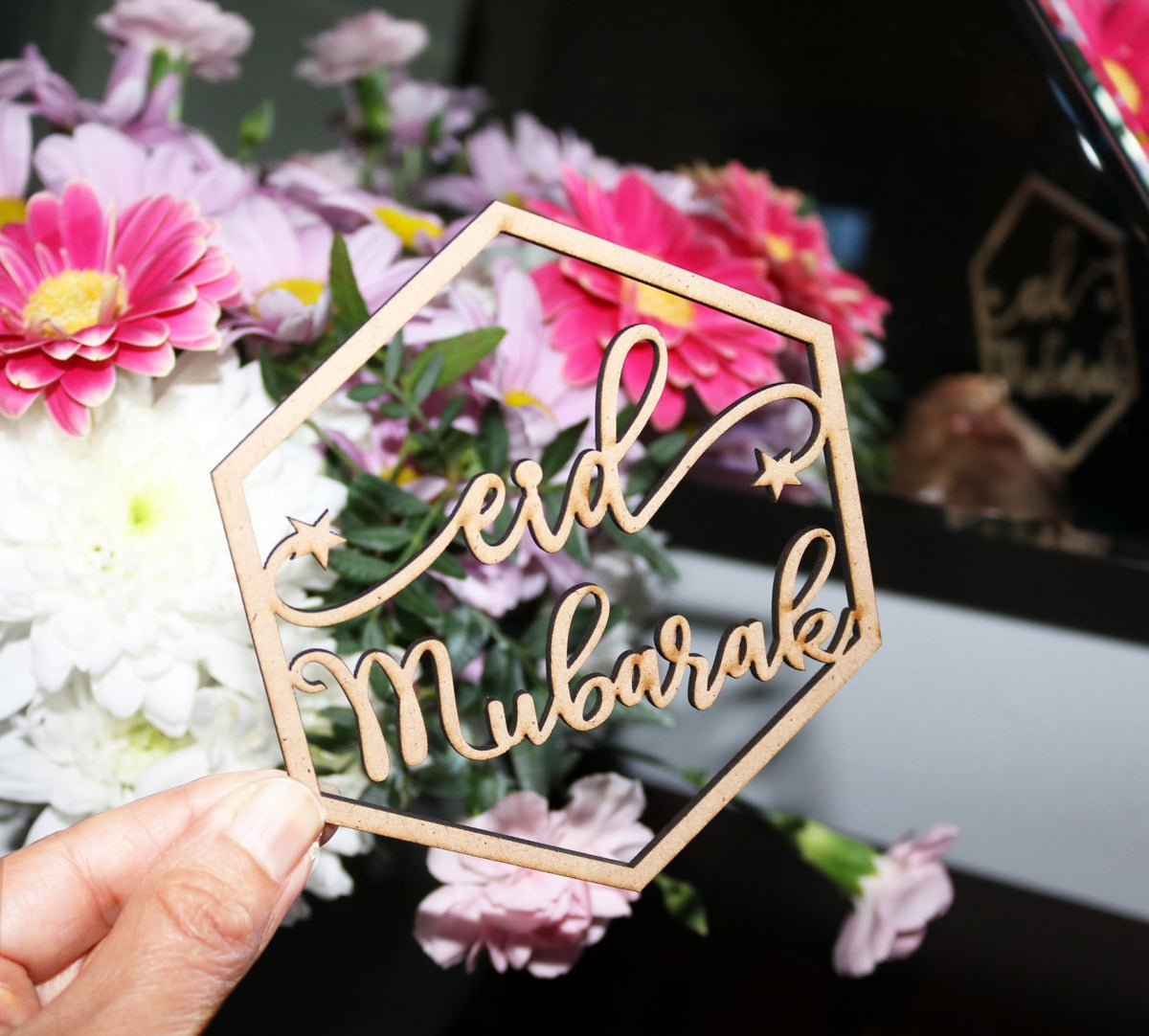 Laser cut Eid Mubarak Ornaments (Pack of 4) - jubbas.com