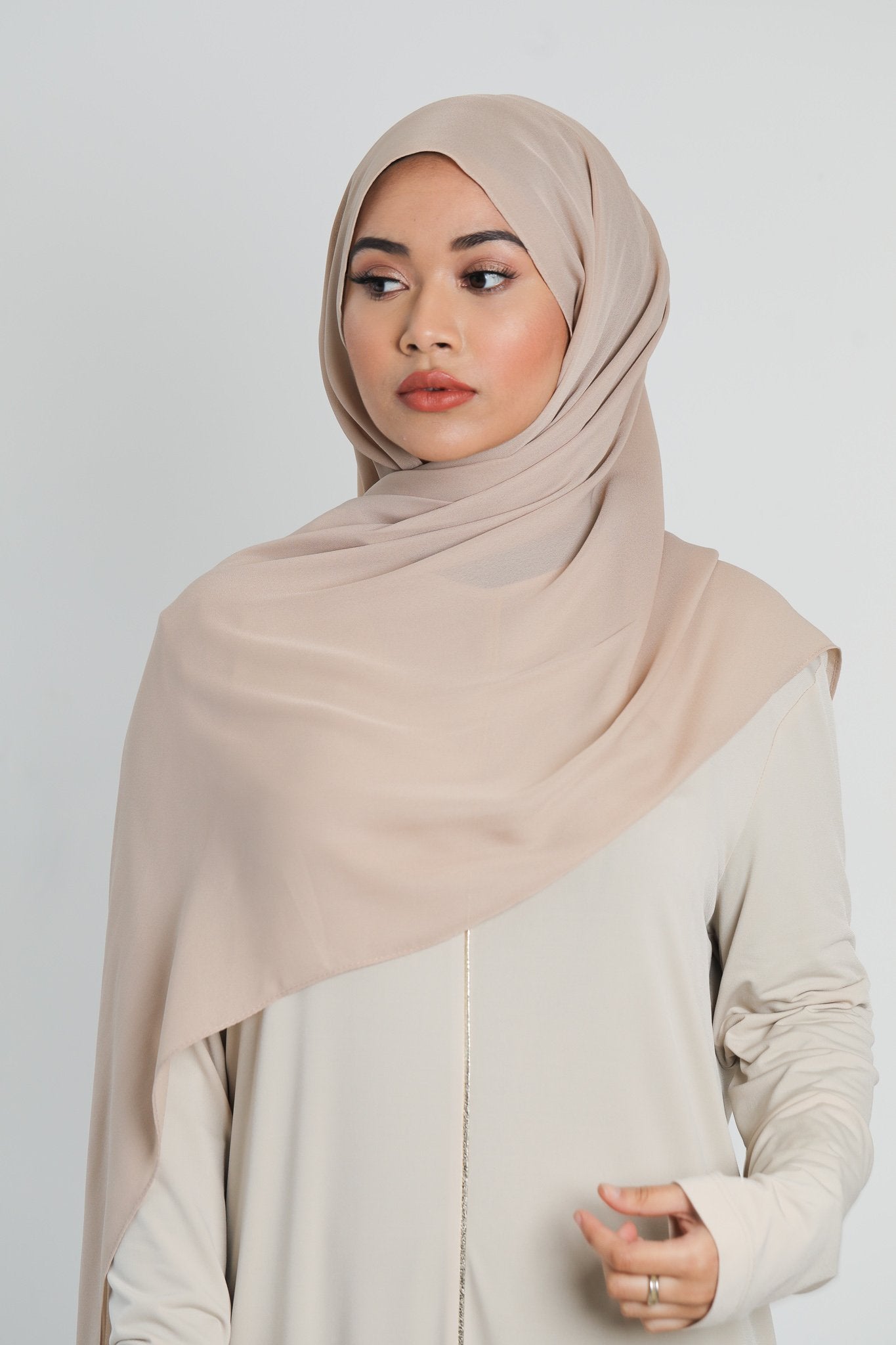 Chiffon Scarf | Light Beige - jubbas.com
