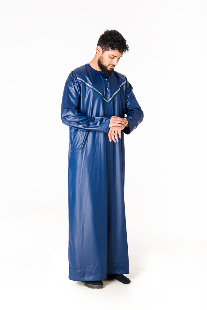 Navy Omani Thobe - jubbas.com